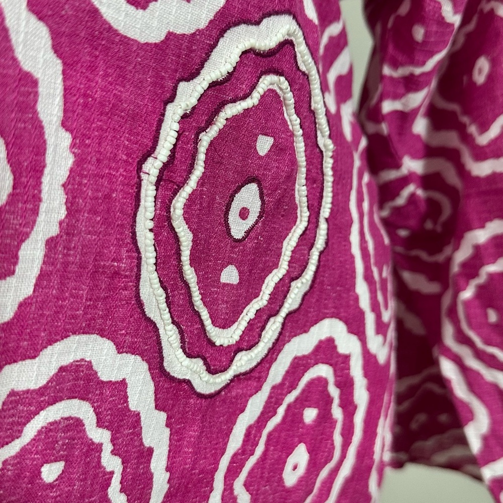 Zara Fuchsia & White Printed Mini Dress - Picture 6 of 13